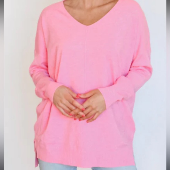 Front Seam V-Neck Sweater - Picture 1 of 2